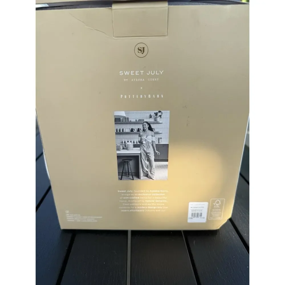 New In Box Pottery Barn Sweet July Herringbone Decanter Gift Set